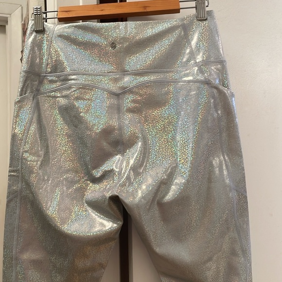 Fabletics NWT Silver Glitter Hologram Oasis PureLuxe High-Waisted Legging XL - Picture 6 of 7